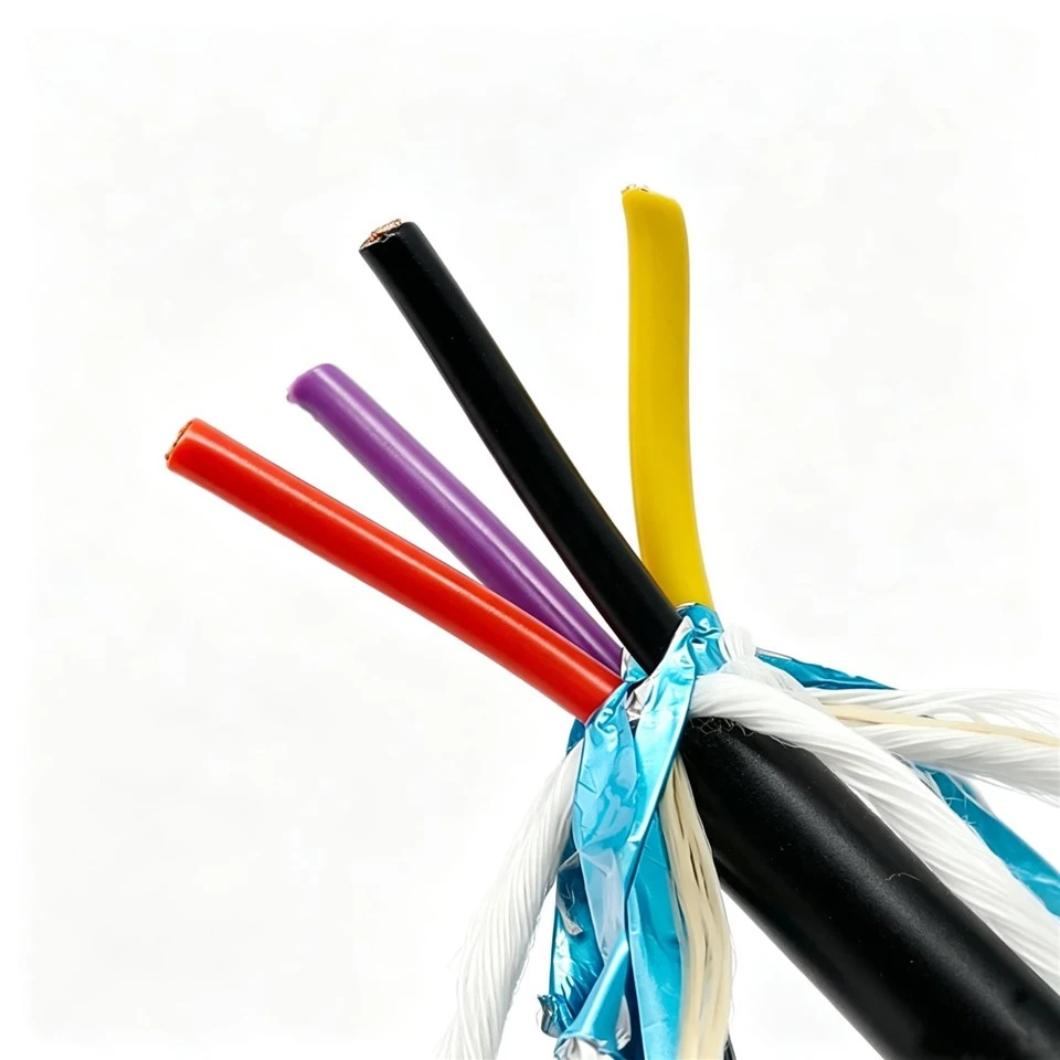 Customized Flexible TPU Waterproof Cable 4x4mm² Bare Copper Wire LCP Tensile PE Insulation Wear-resistant For Underwater Robots factory