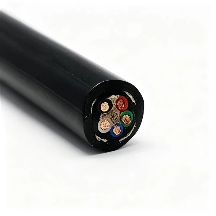 Flexible Double-layer TPU Cable 5*1mm ² Bare Copper Conductor TPEE Insulated LCP Tensile Braided For Underwater ROV Power Cable factory
